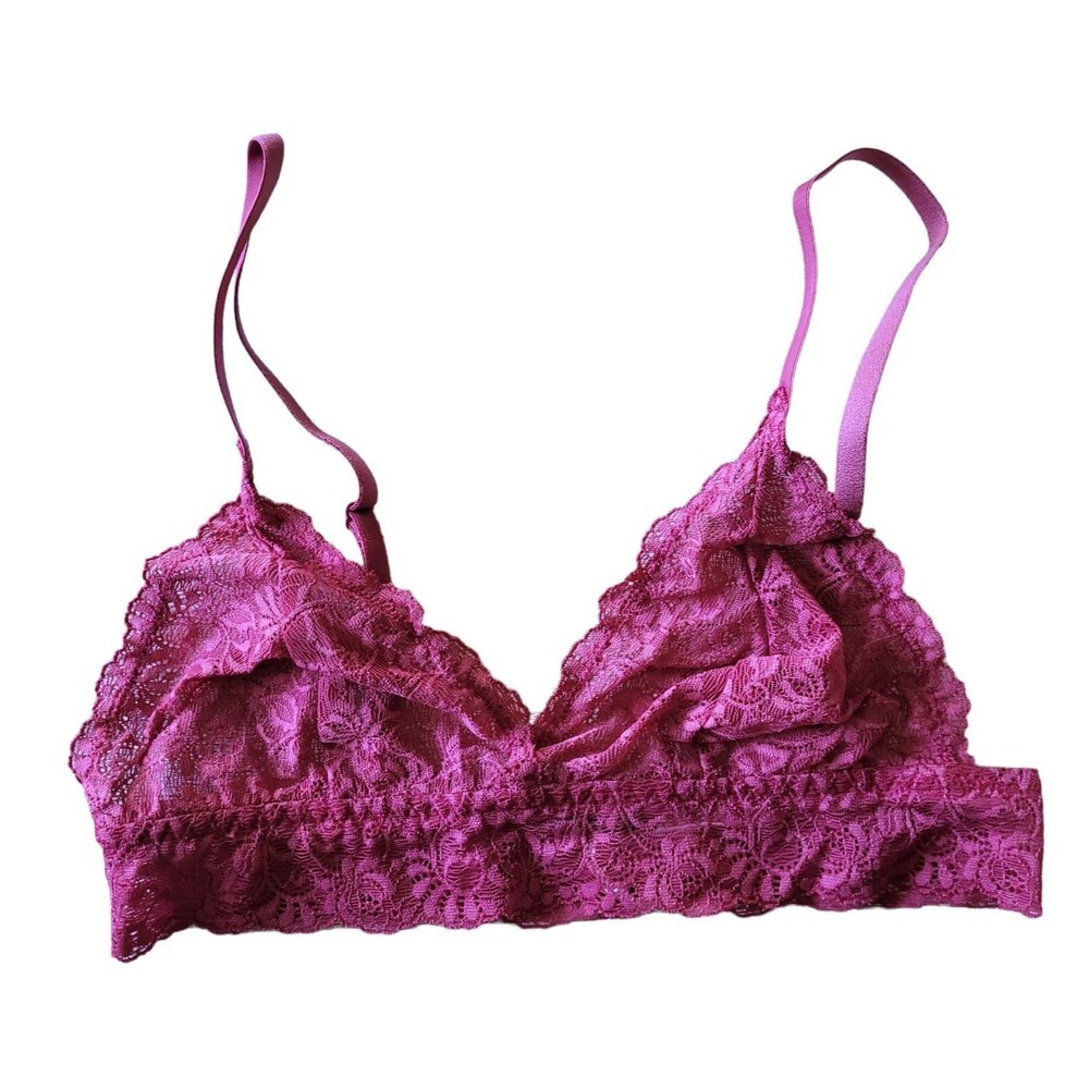 Cosabella Sweet Treats S Sugar Beets Pink Floral Lace Bralette SMALL Bra NEW